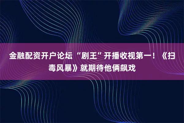 金融配资开户论坛 “剧王”开播收视第一！《扫毒风暴》就期待他俩飙戏